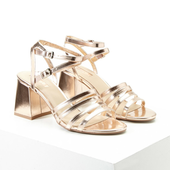 Forever 21 Shoes - Best Shoes Ever !! Metallic & Chunky heel sandals